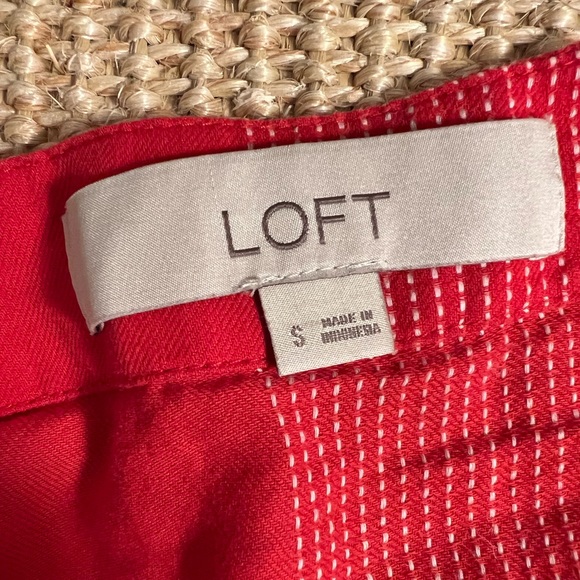 Red striped wrap LOFT Top - Picture 6 of 7